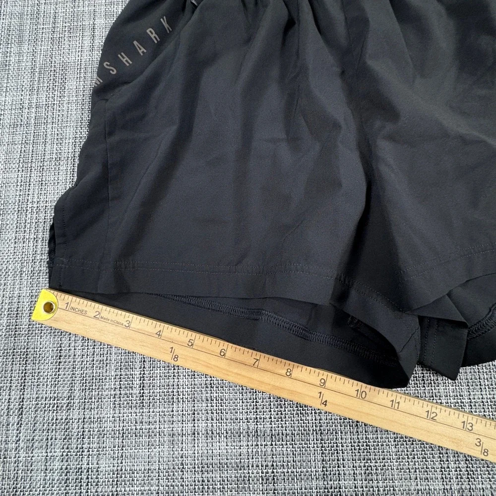 Gymshark Mens Lined Running Training Shorts Black Small Drawstring Athletic